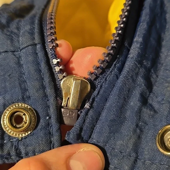 Vintage 90s Starter Notre Dame Fighting Irish College Jacket Blue Yellow Medium - Picture 11 of 16